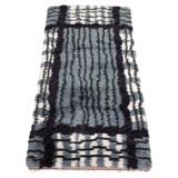 Mid-Century Modern Swedish Rya Rug in Grey, Black, and White, 1950s