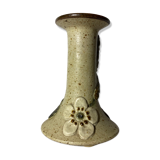 Retro flower ceramic candlestick holder from denmark | vintage candleholder from denmark