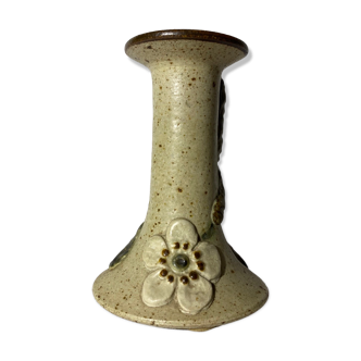 Retro flower ceramic candlestick holder from denmark | vintage candleholder from denmark