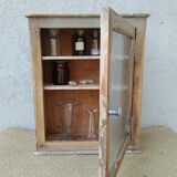 Antique wooden bathroom cabinet patinated