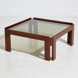 Table basse en noyer par Afra & Tobia Scarpa pour cassina