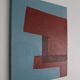 Minimalist canvas "structure in blue and red"