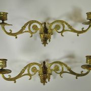 PAIR OF BRONZE WALL LIGHTS/CHANDELIERS