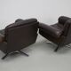 Pair of Vintage De Sede DS-31 Swivel Armchairs in Brown Leather