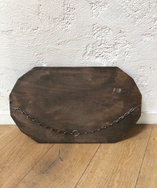 Ancient octagonal bevelled mirror - 56x33cm