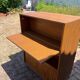 Vintage foldable bedside table in zebra wood – 1970s