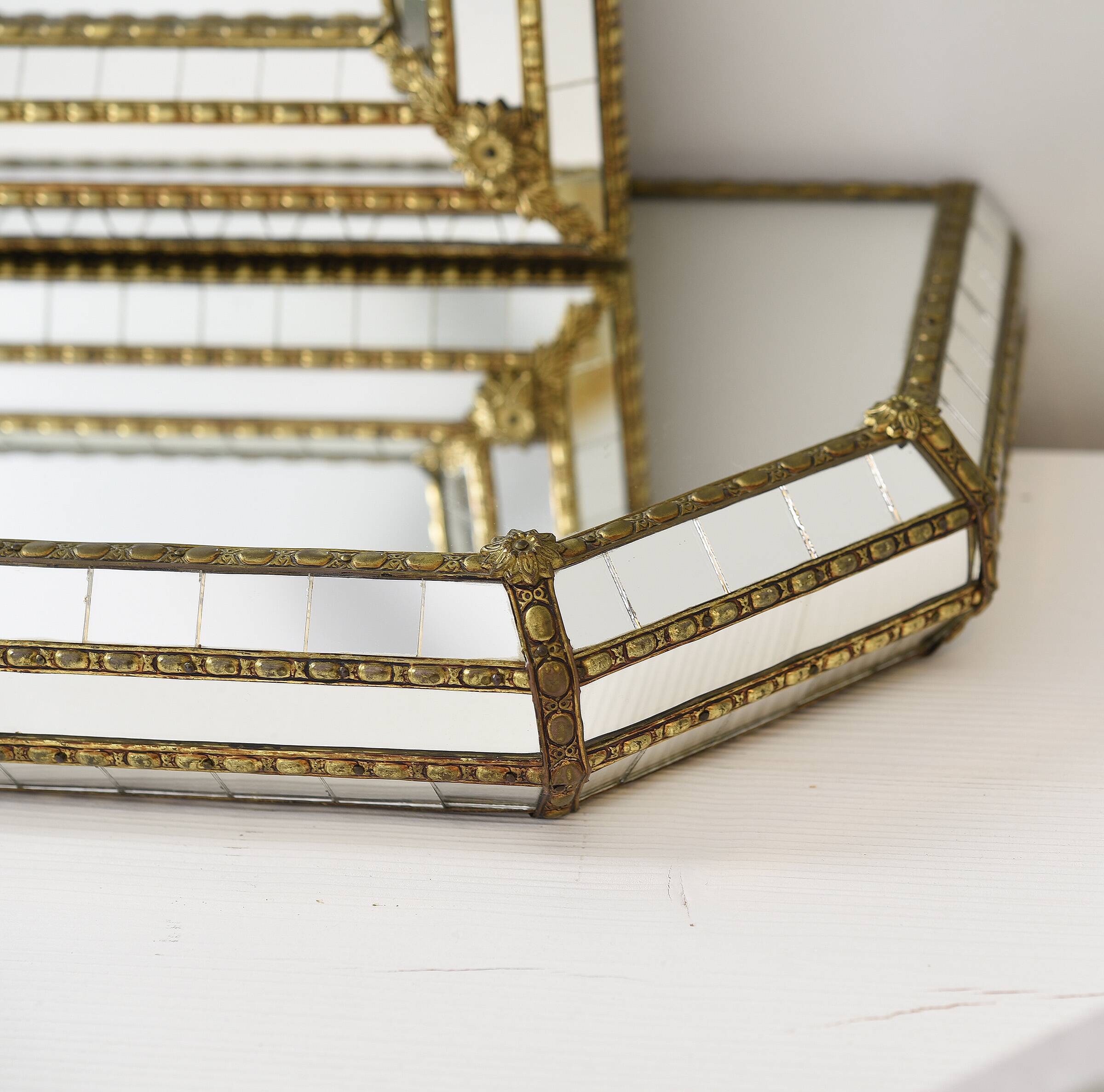 Large Authentic Vintage Venetian Mirror – Hollywood Regency Style