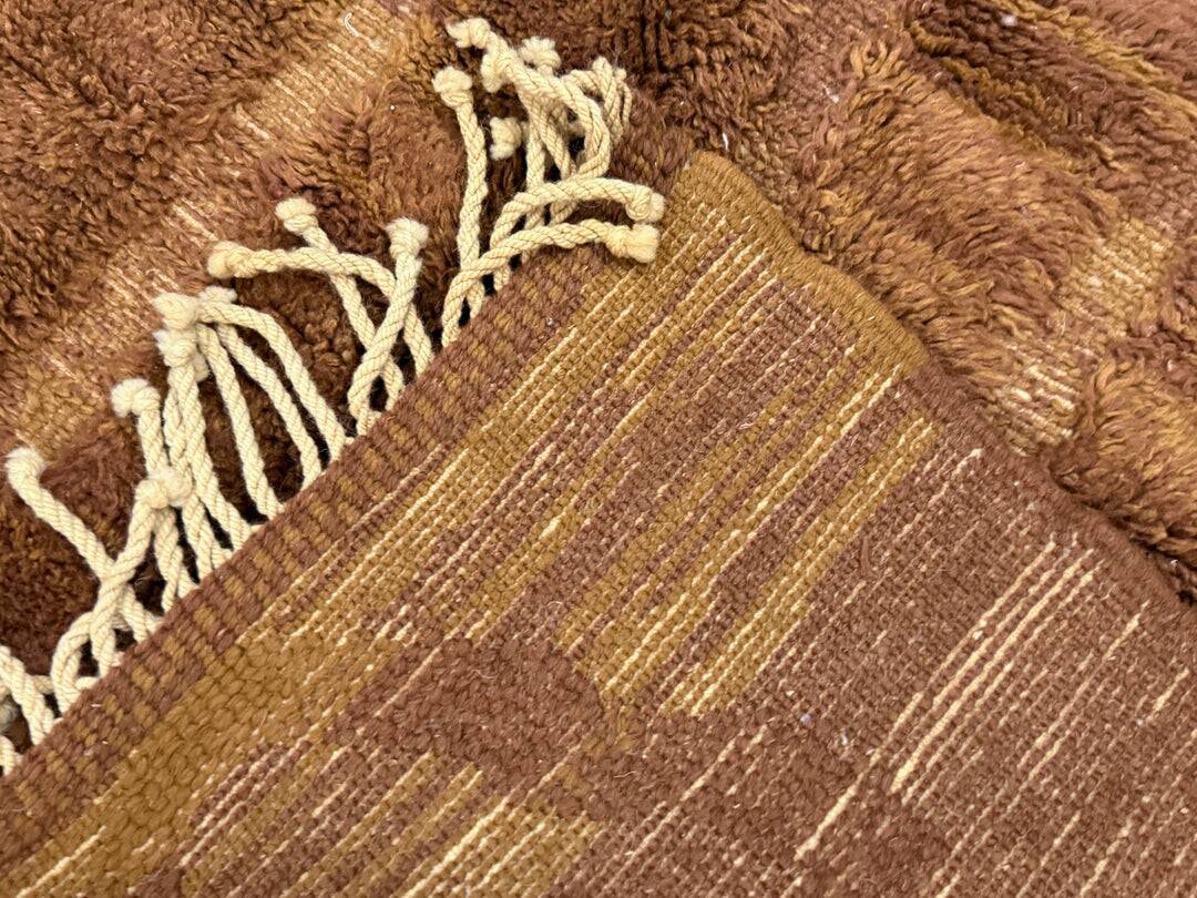 Plain brown Moroccan rug in wool 3/2 Custom-made Moroccan rug