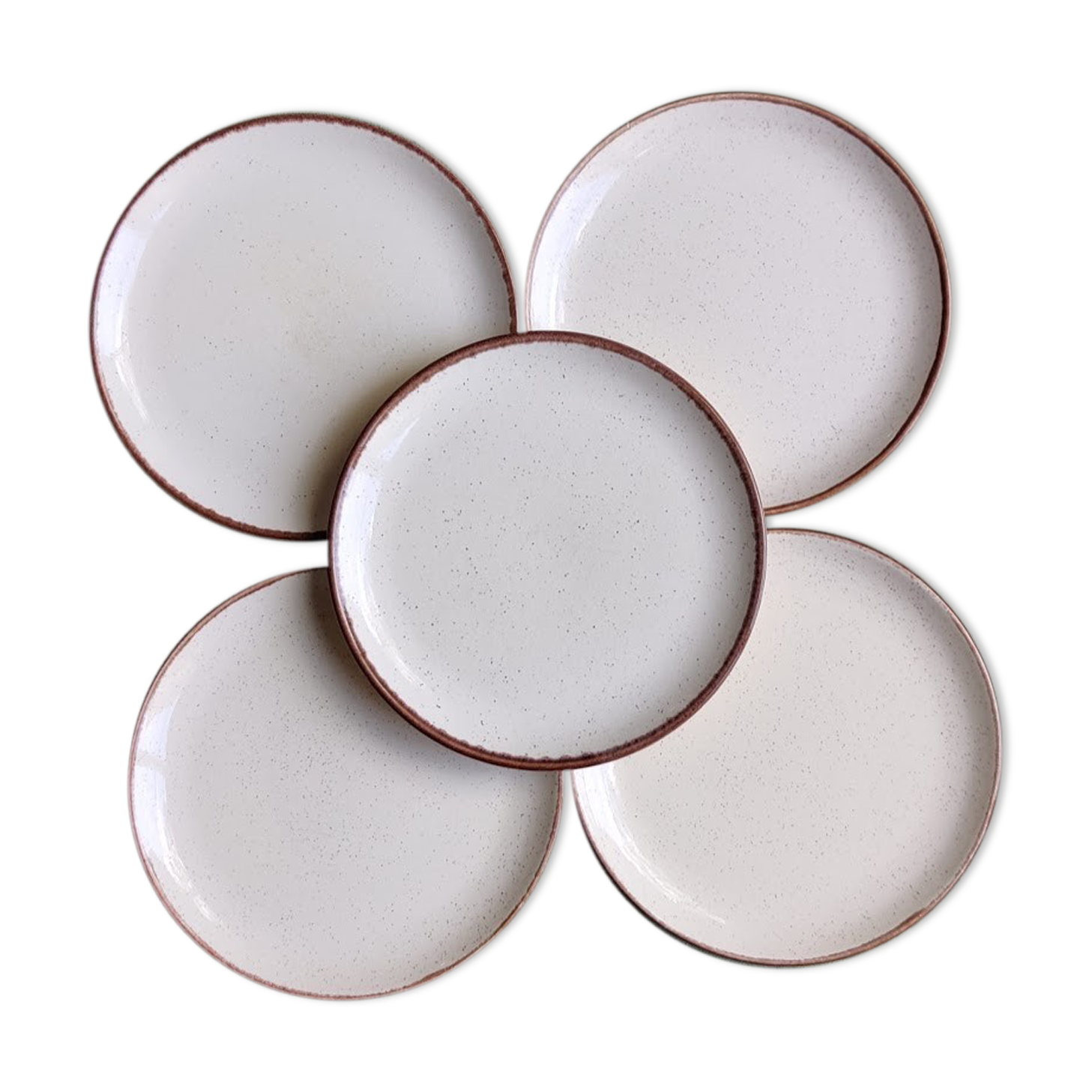 Lot of five flat sandstone plates