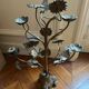 Antique metal candlestick with floral decoration – Mexico