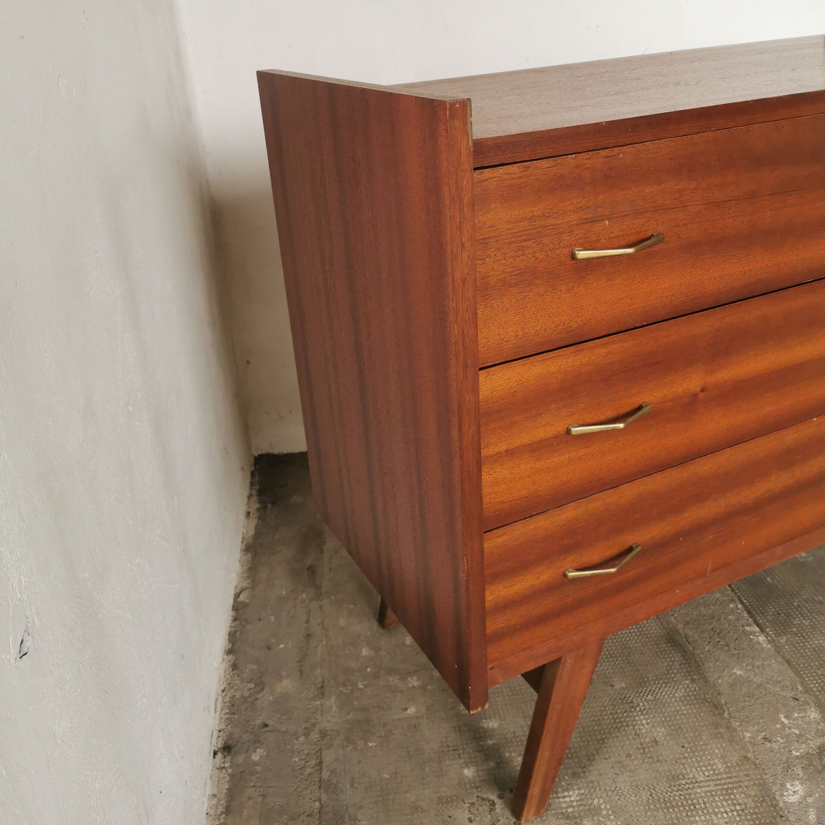 Vintage compass foot chest of drawers