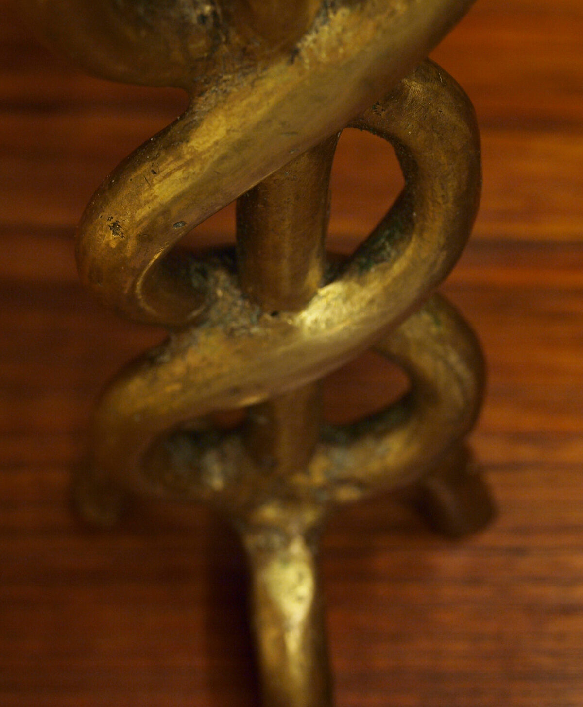 Brutalist bronze chandelier