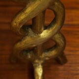 Brutalist bronze chandelier