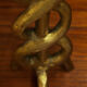 Brutalist bronze chandelier