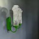 Pair German green wall sconces by Graewe