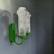 Pair German green wall sconces by Graewe