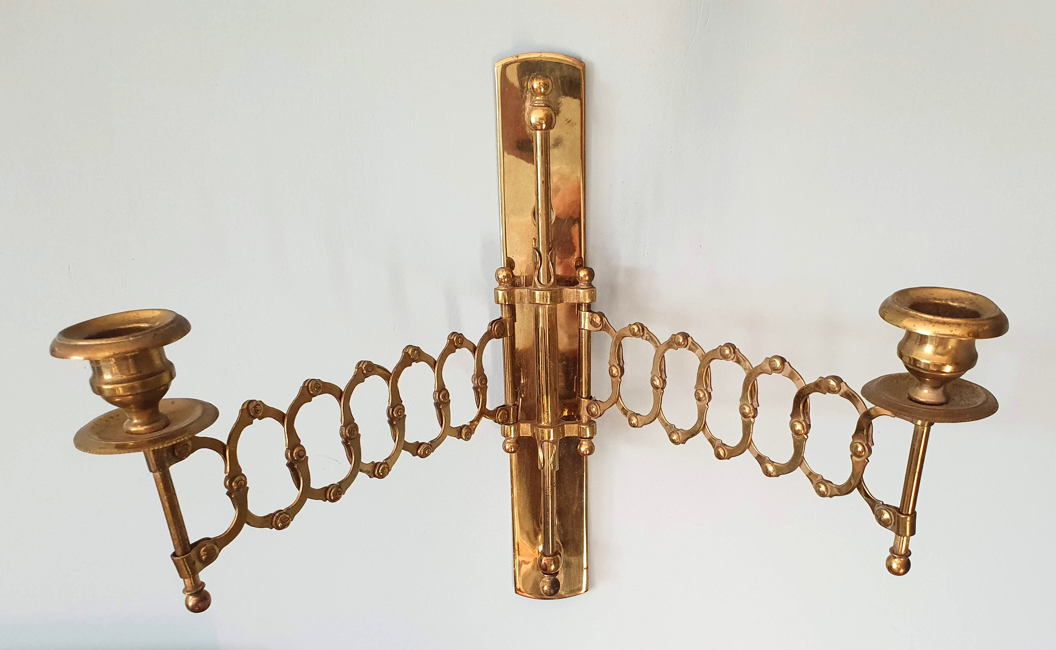 Brass candle holder wall lamp