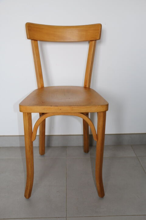 Série 8 chaises Baumann hêtre clair 1950