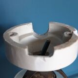 Pair of Art Nouveau 1900 frosted glass ceiling lights and their base