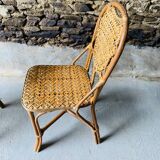 Rattan dining room: 1 table + 4 chairs