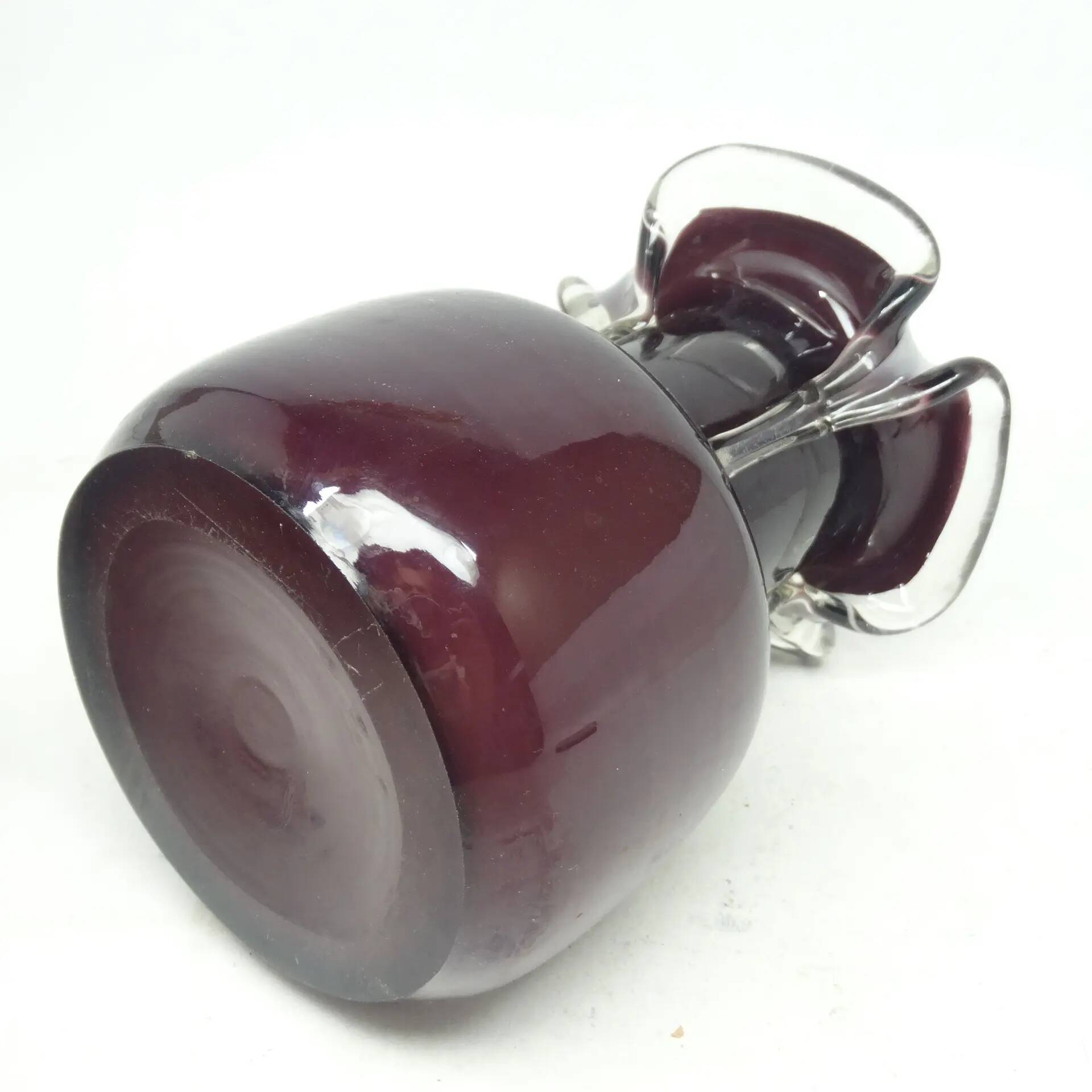 Mid-century modern vase, purple glass, Poland, 1970s
