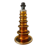 Metallic Amber Glass Table Lamp by Gustav Leek for Orrefors, 1960s