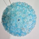 Amazing Murano ceiling light blu rubino flower by Seguso for Venini, Italy