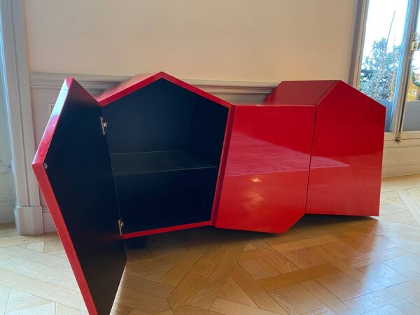 Commode Roche Bobois laquée rouge