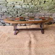 Table basse ovale vintage en céramique