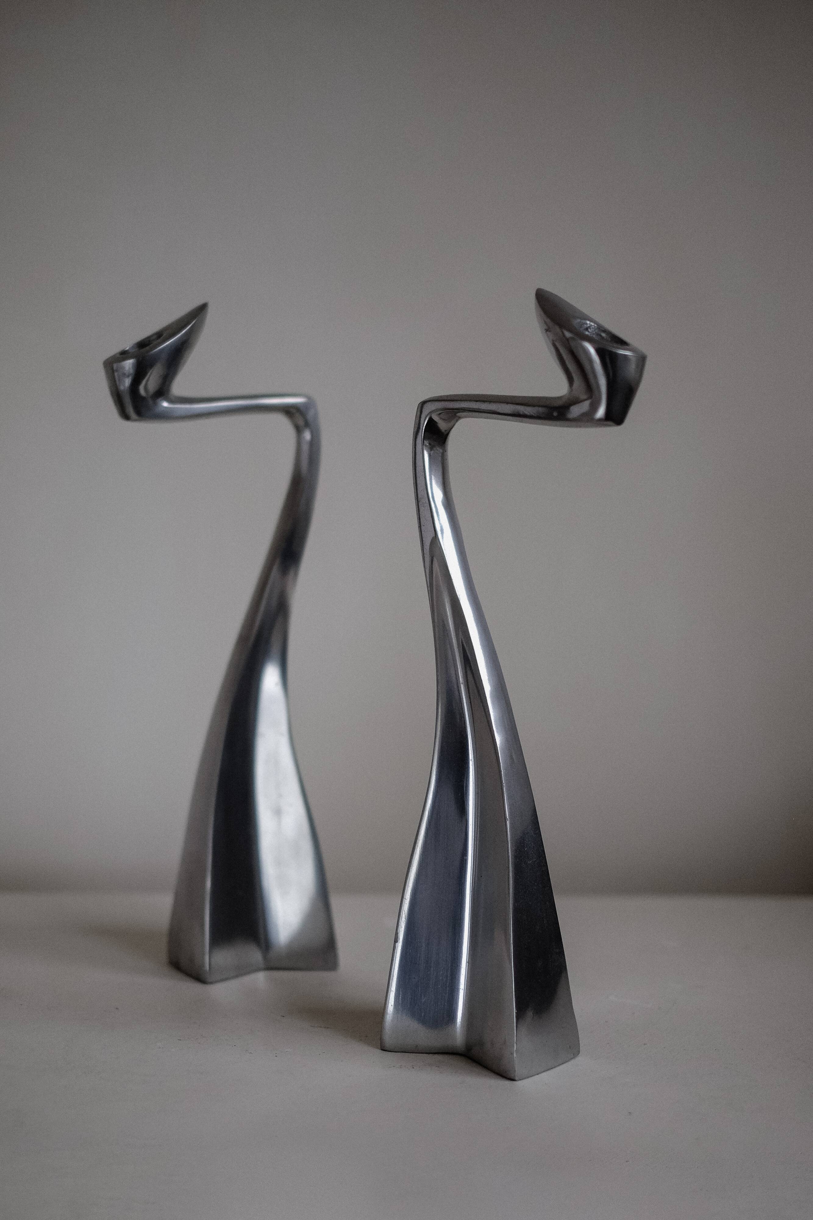 Pair of candle holders by Matthew Hilton 80's