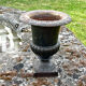 Iron garden urn planter, Antique French cast iron classical campana va