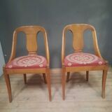 Pair of light wood gondola chairs