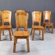 Vintage pine wood dining chairs - 1970s