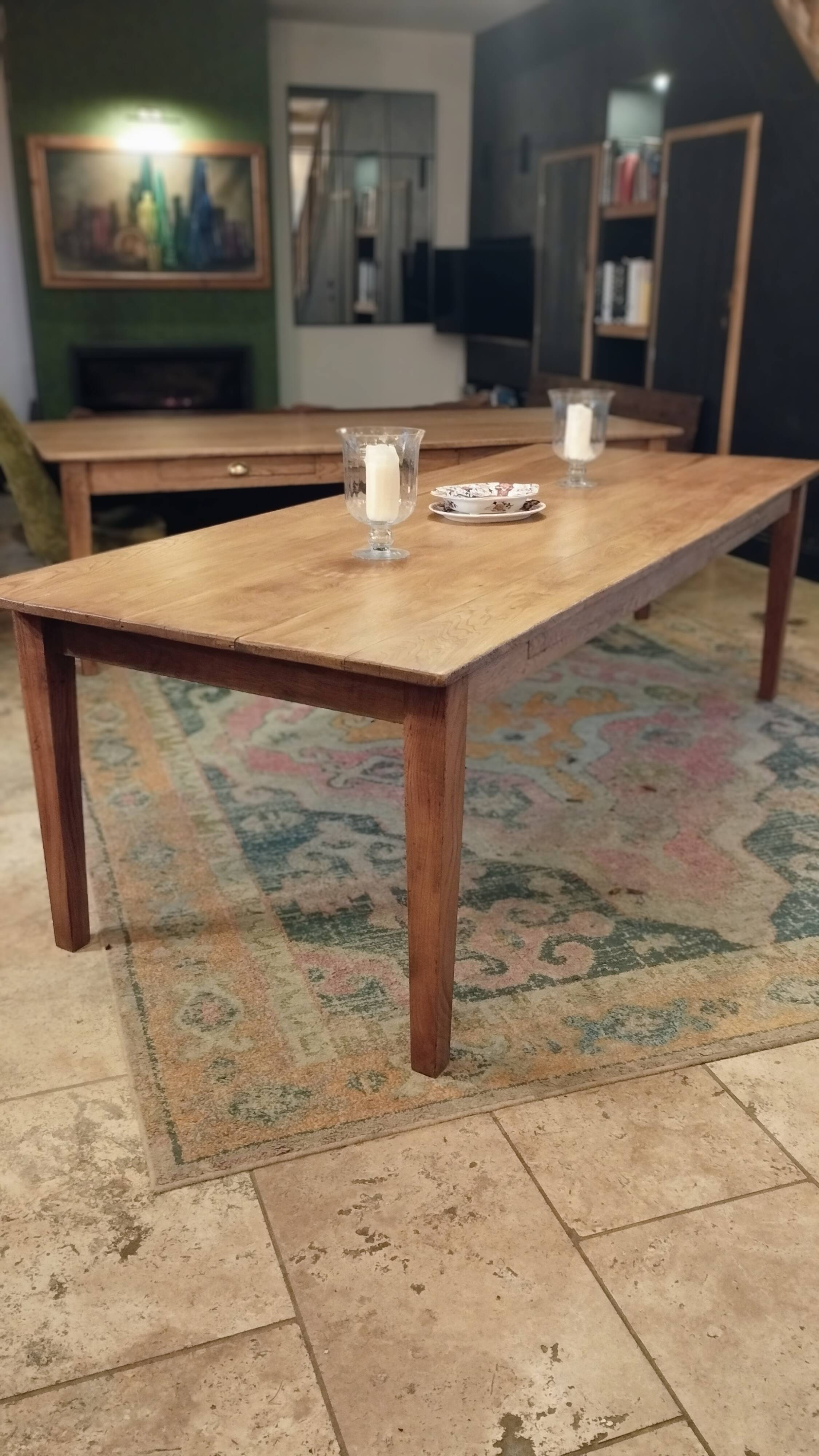 Solid oak farmhouse table 260x100
