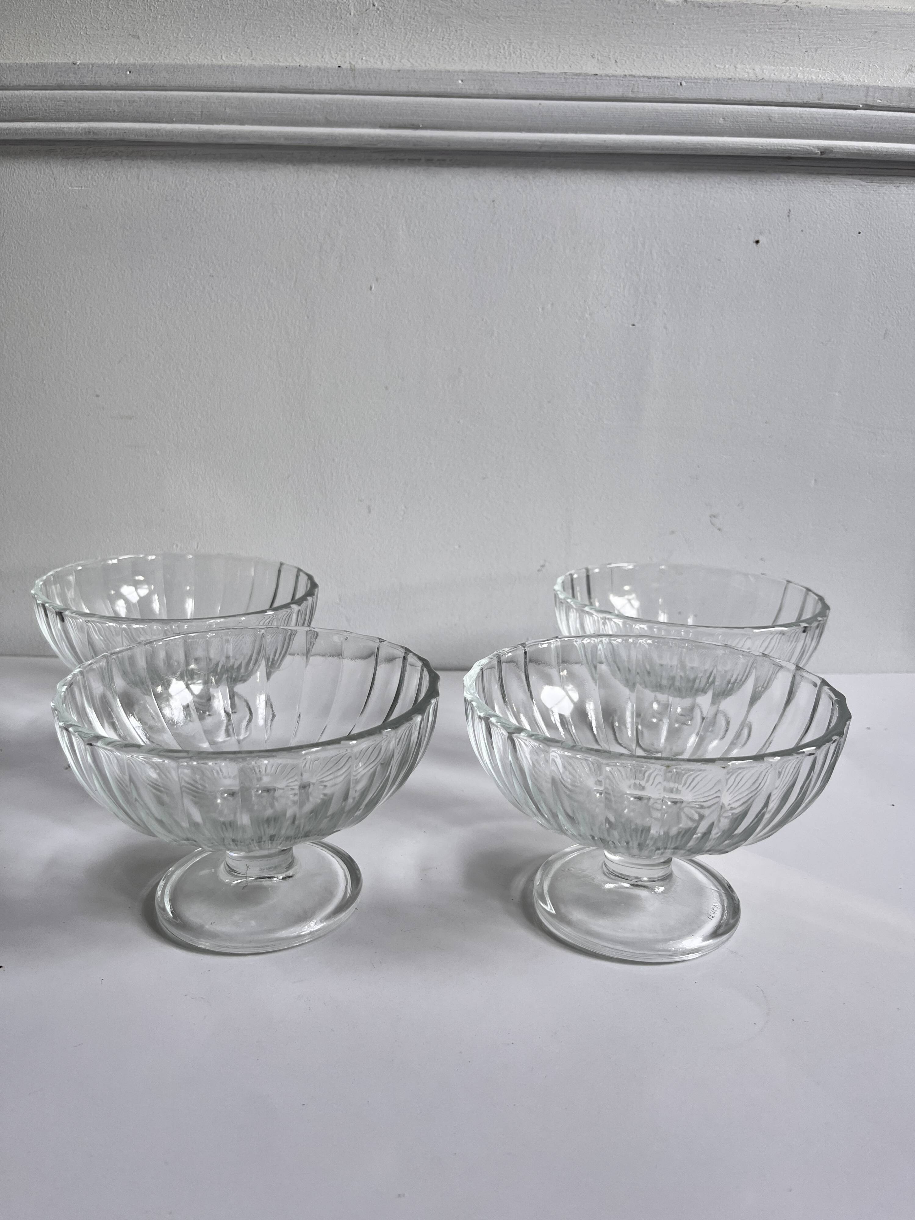 Glass ice cream bowls