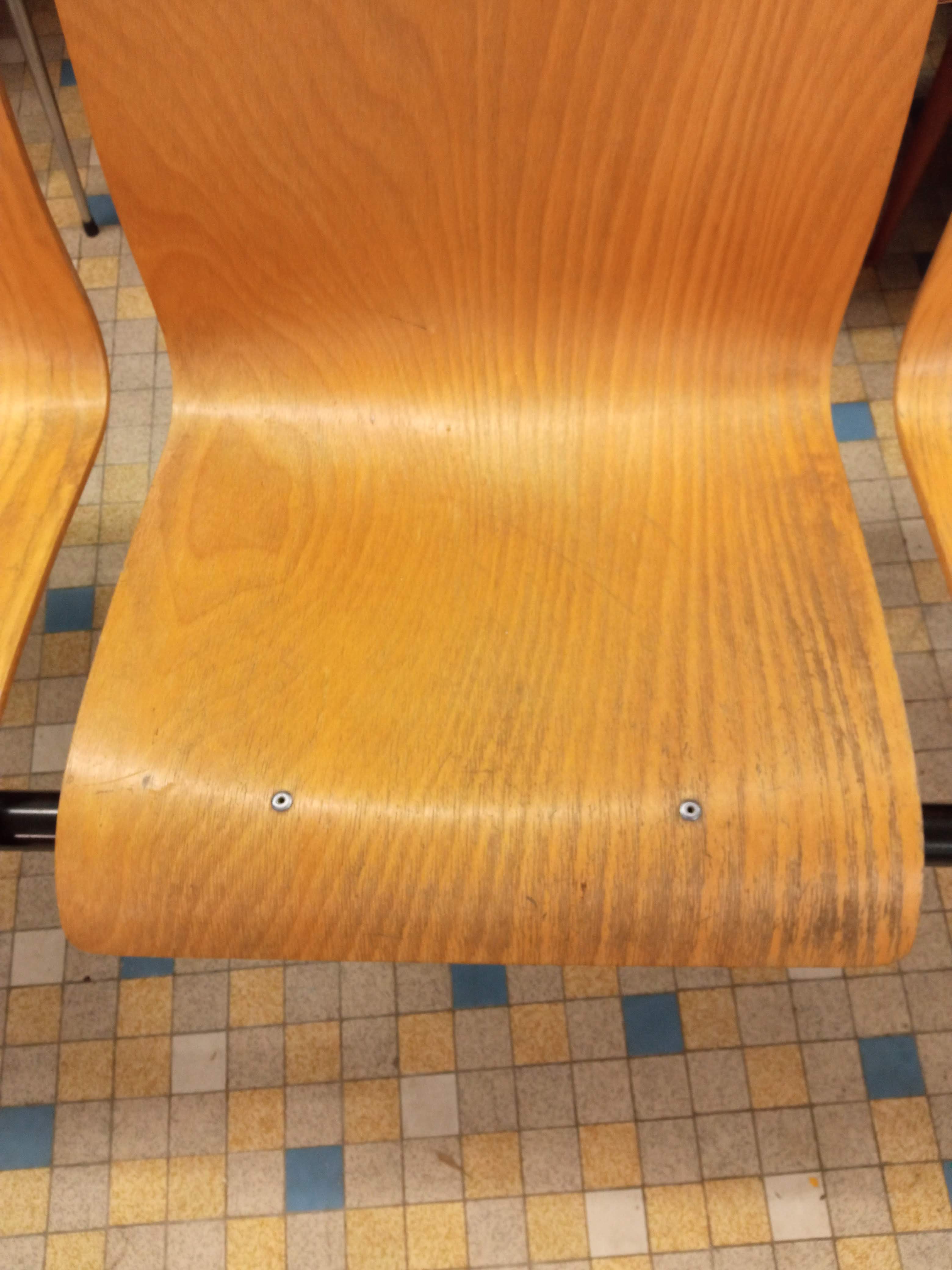 Wooden and metal bench 80s