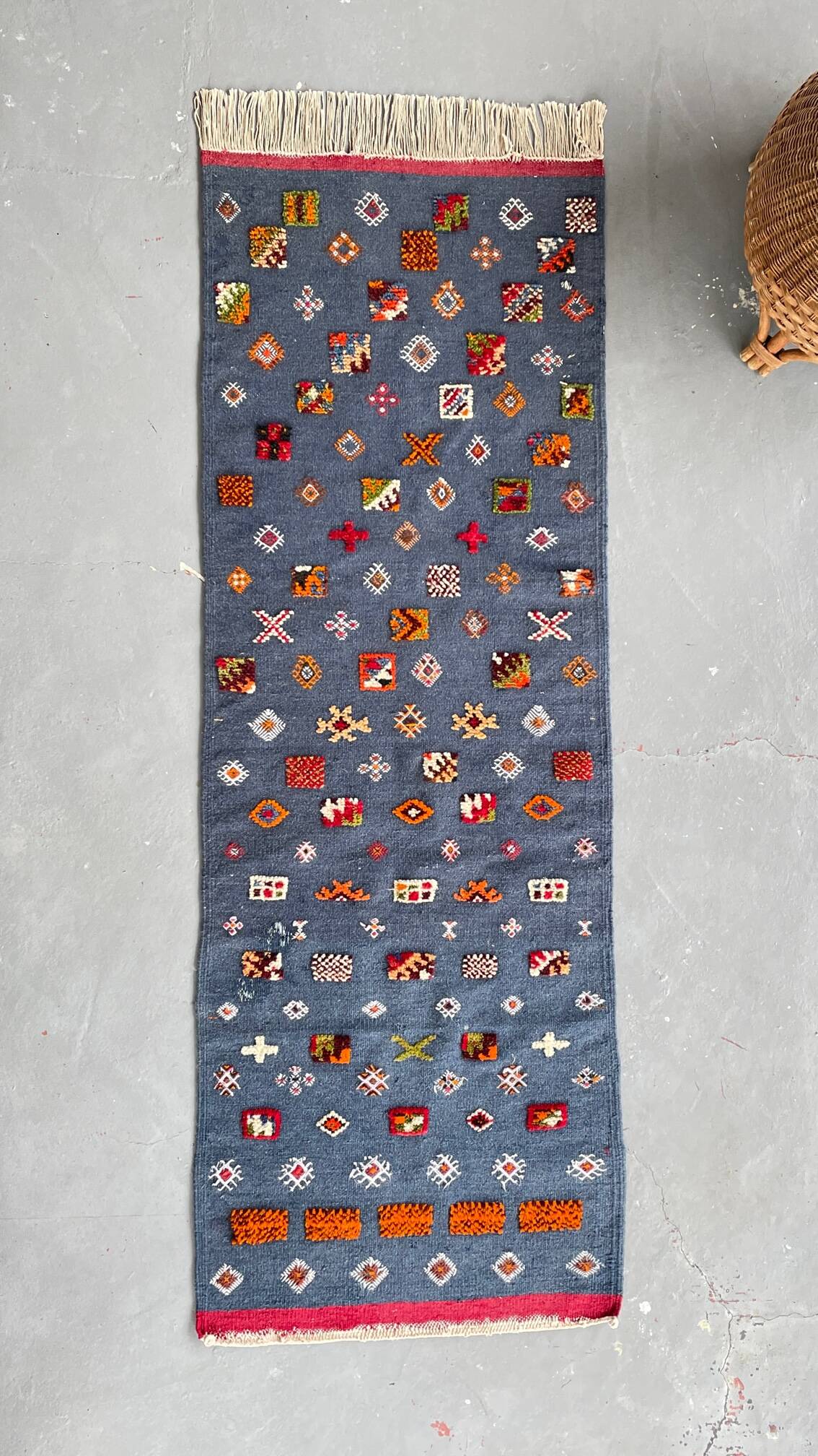 Berber Kilim Hallway Rug VINTAGE Velvet Patterns