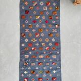 Berber Kilim Hallway Rug VINTAGE Velvet Patterns