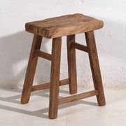 Antique solid wood stools (circa 1900). Set of 2 pieces no. 2.