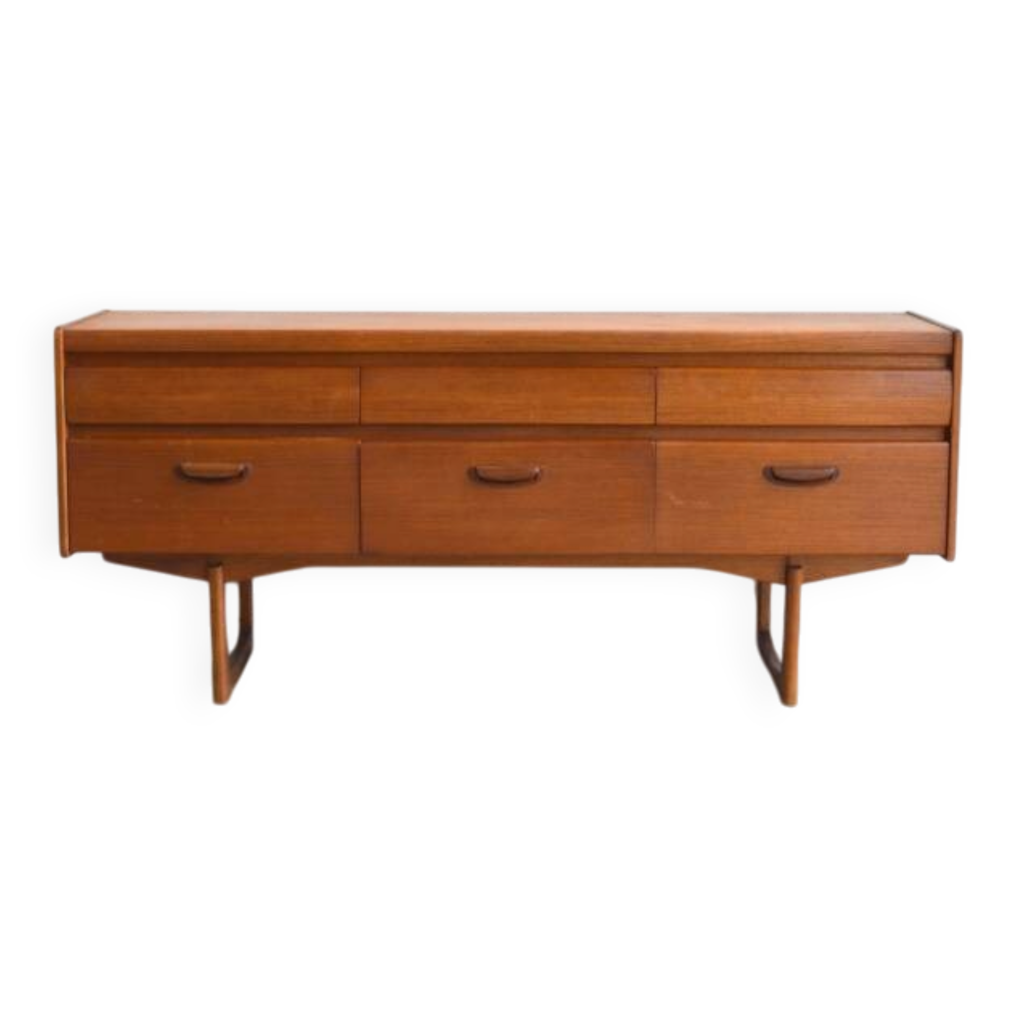 Teak sideboard/commode with 6 drawers