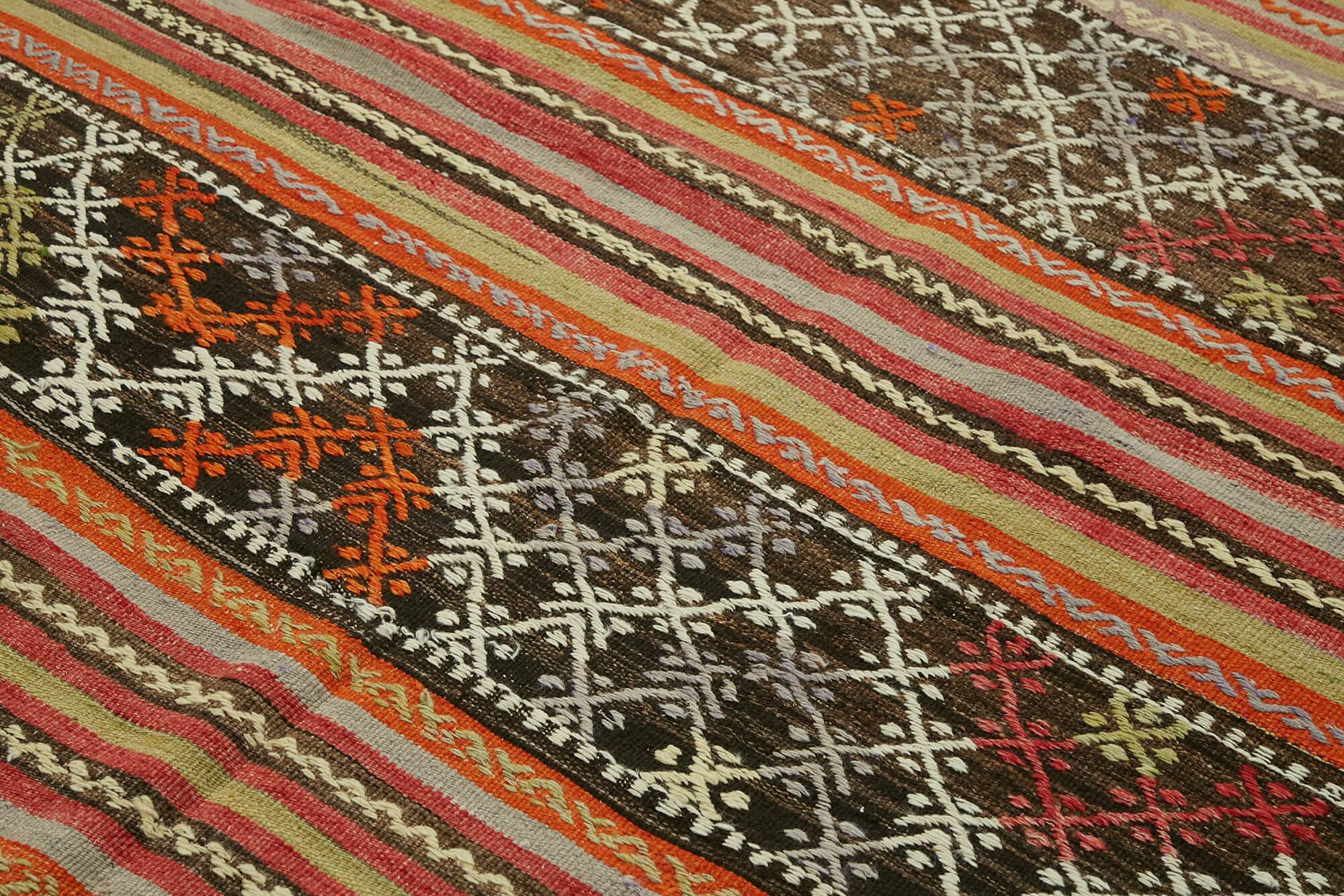 Turkish Handmade Vintage Anatolian Kilim 174 cm x 255 cm