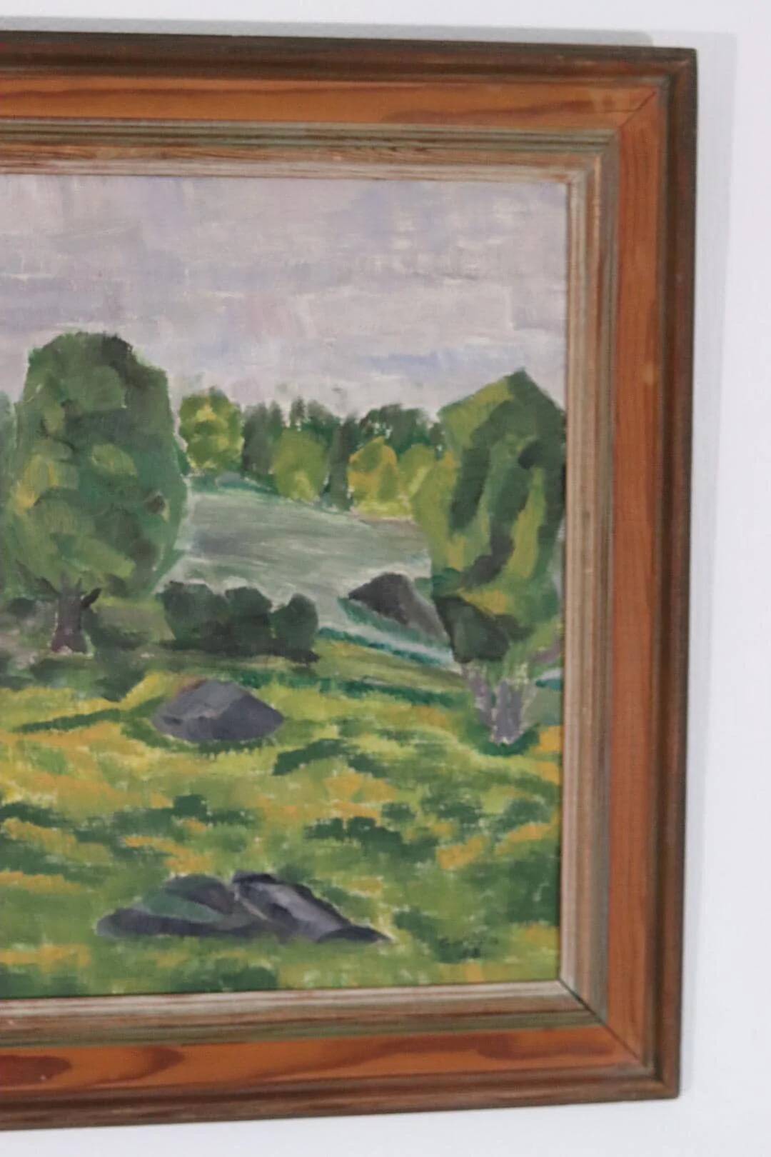 Original Swedish Oil on Panel – “Trees” by Gunnar Wärn – Signed