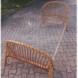 Vintage rattan basket bed 1 place