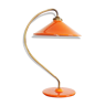 Lampe céramique française orange et laiton Terre D'Hautaniboul