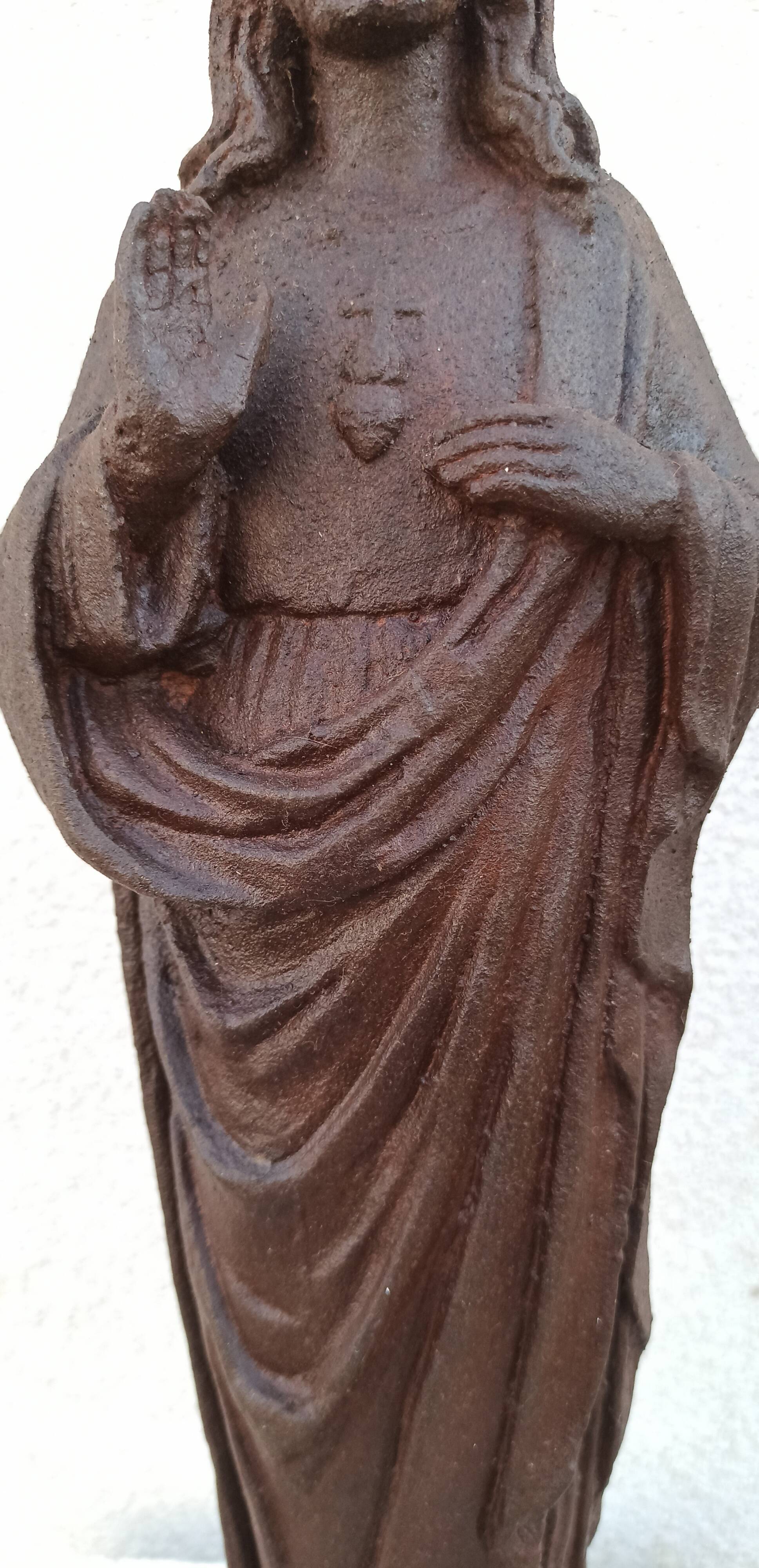 Cast iron Jesus statue