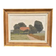 Huile sur toile originale suédoise – « Maison et arbres » par William Fleetwood