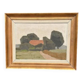 Original Swedish Oil on Canvas – “House and Trees” by William Fleetwood