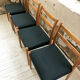 Set 4 green Scandinavian chairs
