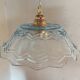 Vintage pendant light in blue chiseled glass