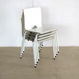 Set of 4 industrial stacking chairs